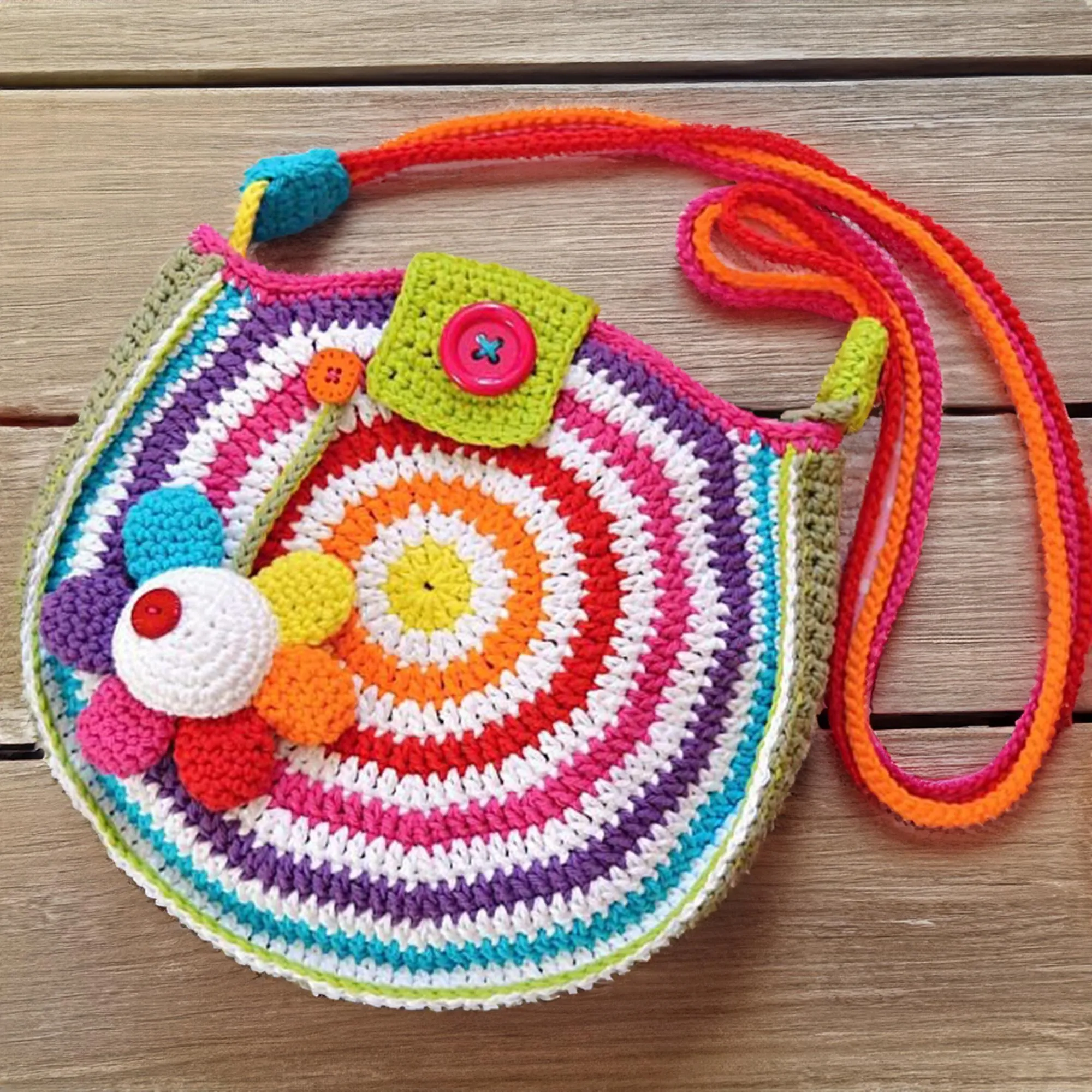 Radiant Rainbow Swirl Crossbody Bag