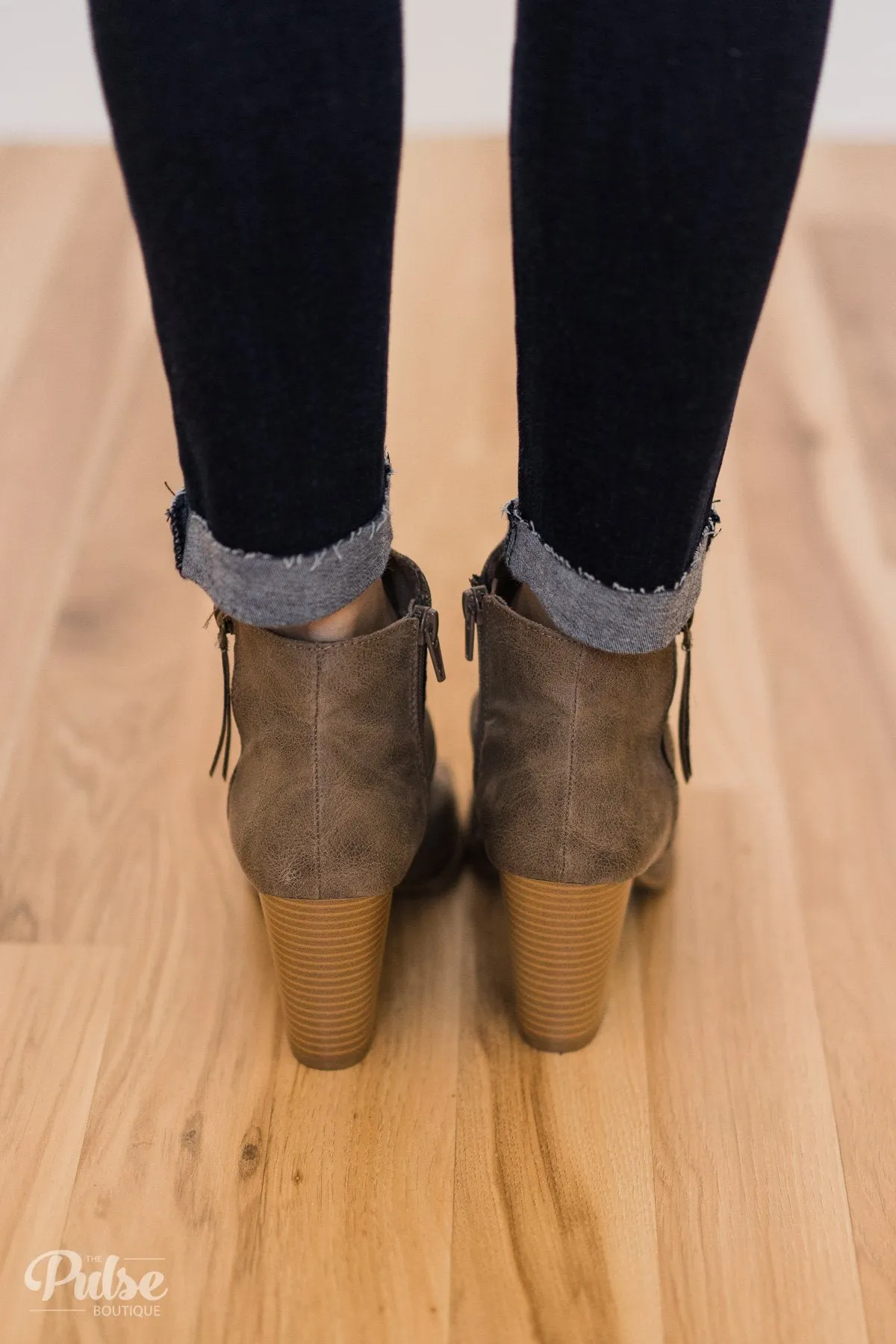 Rampage Ram-Petite Open Toe Booties- Taupe