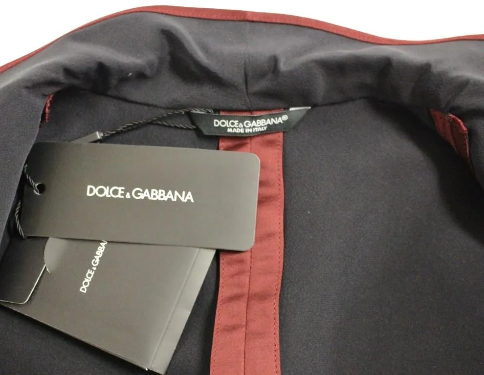 Red silk slim fit blazer
