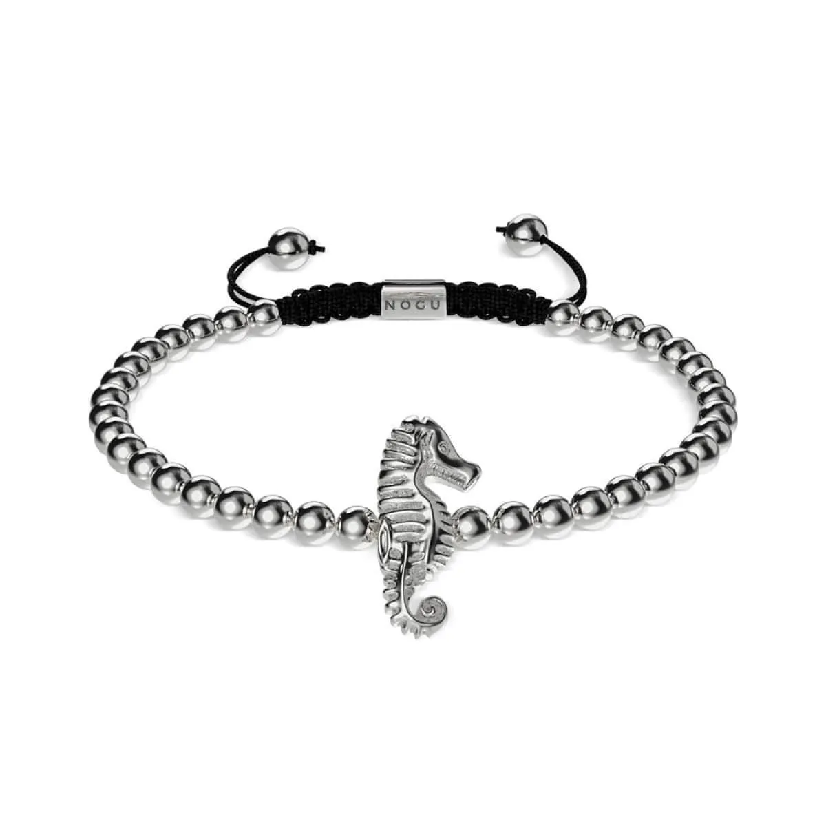 Reef | Silver | Seahorse Macrame Charmballa Bracelet