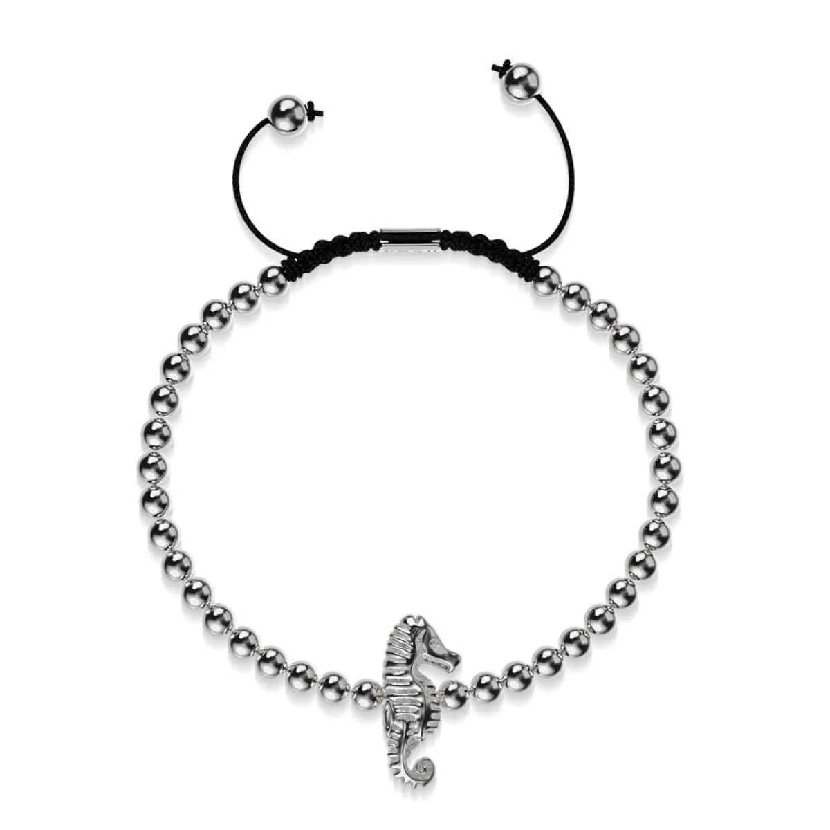 Reef | Silver | Seahorse Macrame Charmballa Bracelet