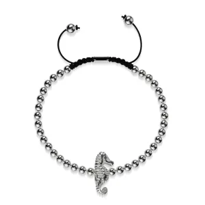 Reef | Silver | Seahorse Macrame Charmballa Bracelet