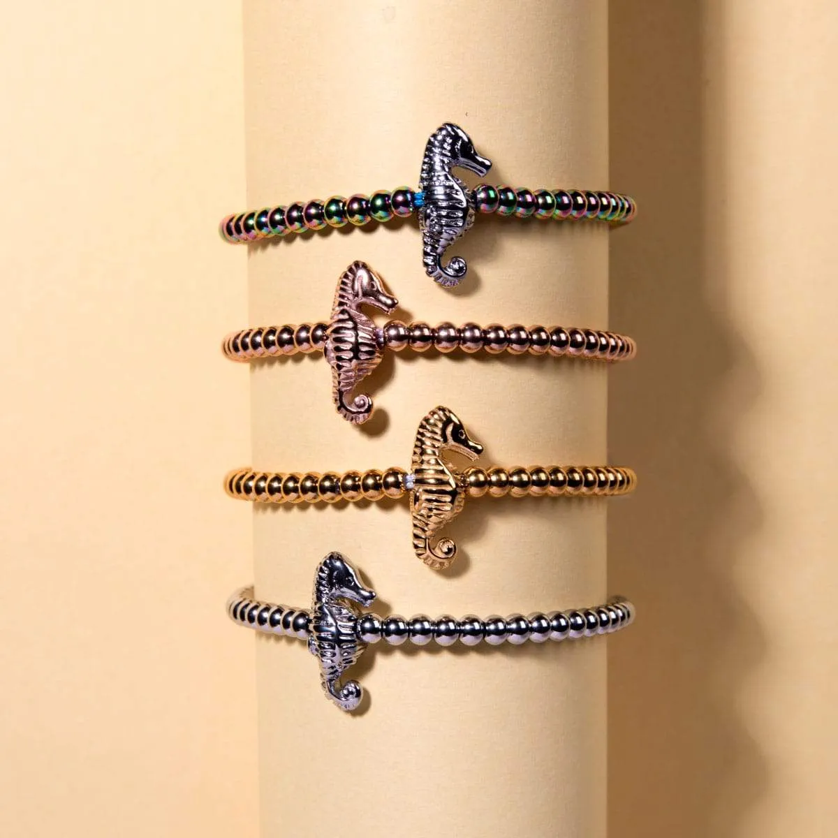 Reef | Silver | Seahorse Macrame Charmballa Bracelet