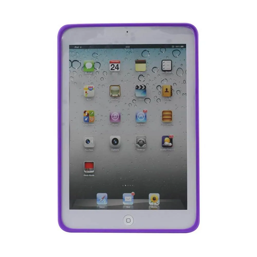 Reiko REIKO IPAD MINI/MINI 2 HYBRID HEAVY DUTY MESH CASE WITH KICKSTAND IN WHITE PURPLE