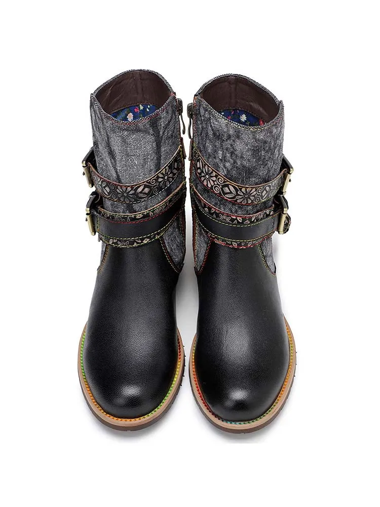 Retro Chic Flat Ankle Boots