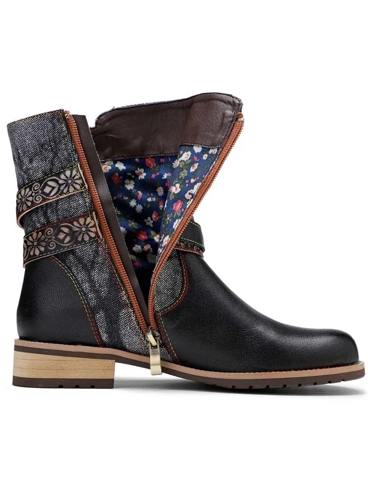 Retro Chic Flat Ankle Boots