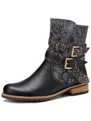 Retro Chic Flat Ankle Boots