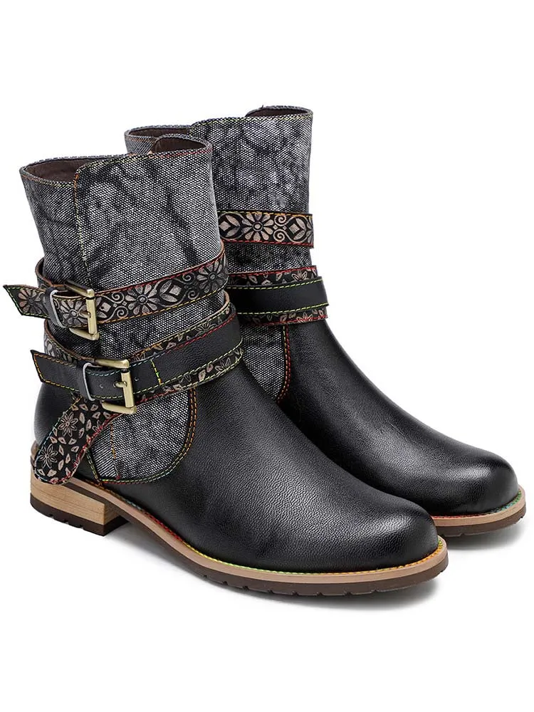 Retro Chic Flat Ankle Boots