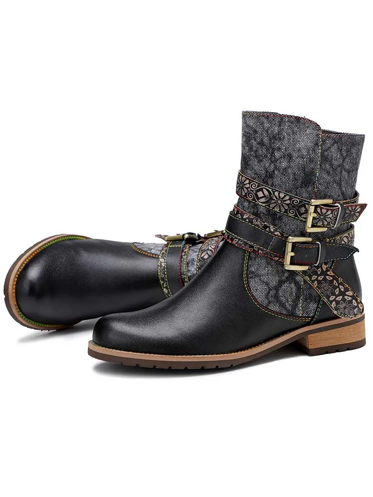 Retro Chic Flat Ankle Boots