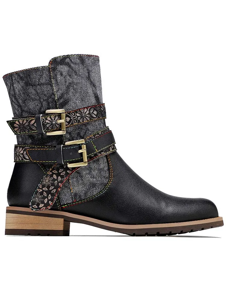 Retro Chic Flat Ankle Boots