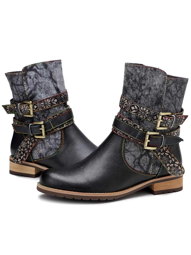 Retro Chic Flat Ankle Boots