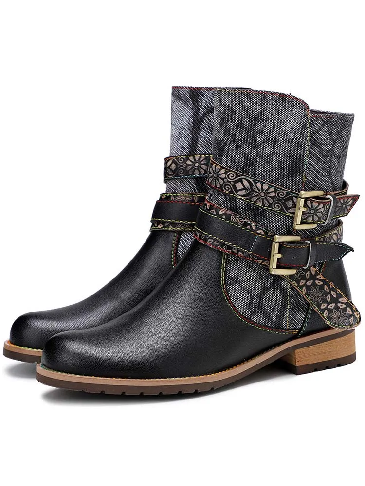 Retro Chic Flat Ankle Boots