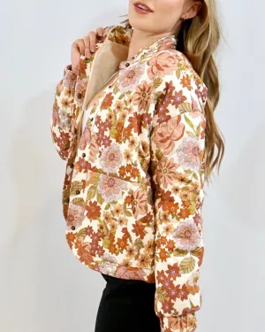 Retro Quilted Jacket - Floral