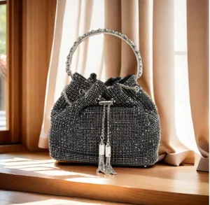 Rhinestones Evening Drawstring Small Bag