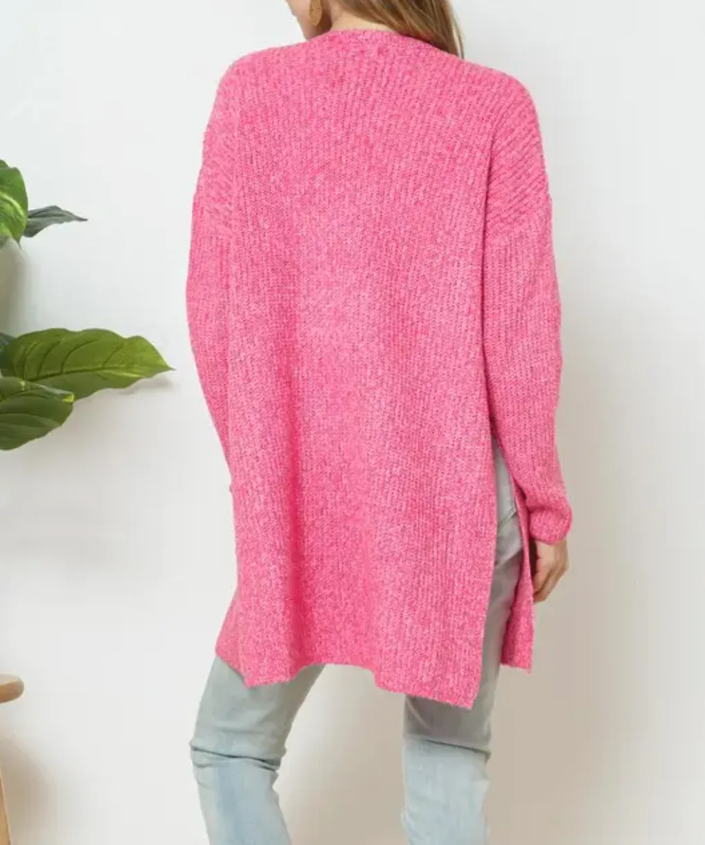 RIBBED-KNIT OPEN-FRONT CARDIGAN