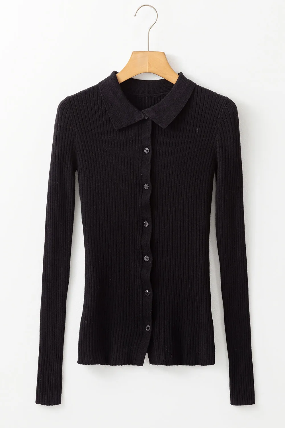 Ribbed Knit Slim Fit Sweater Cardigan