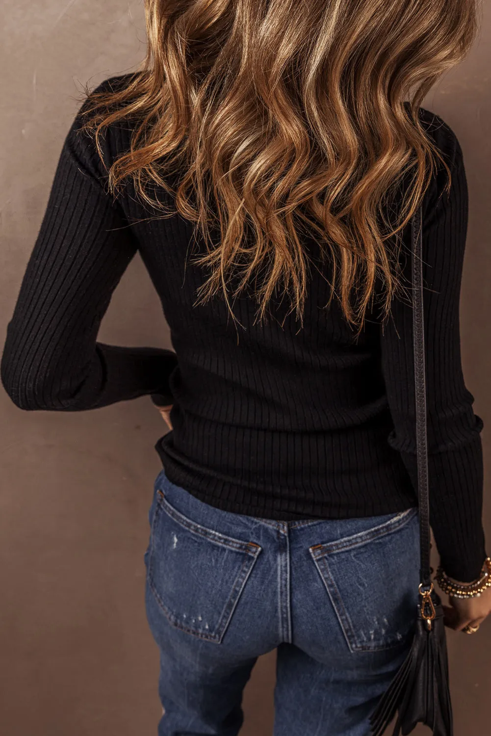 Ribbed Knit Slim Fit Sweater Cardigan