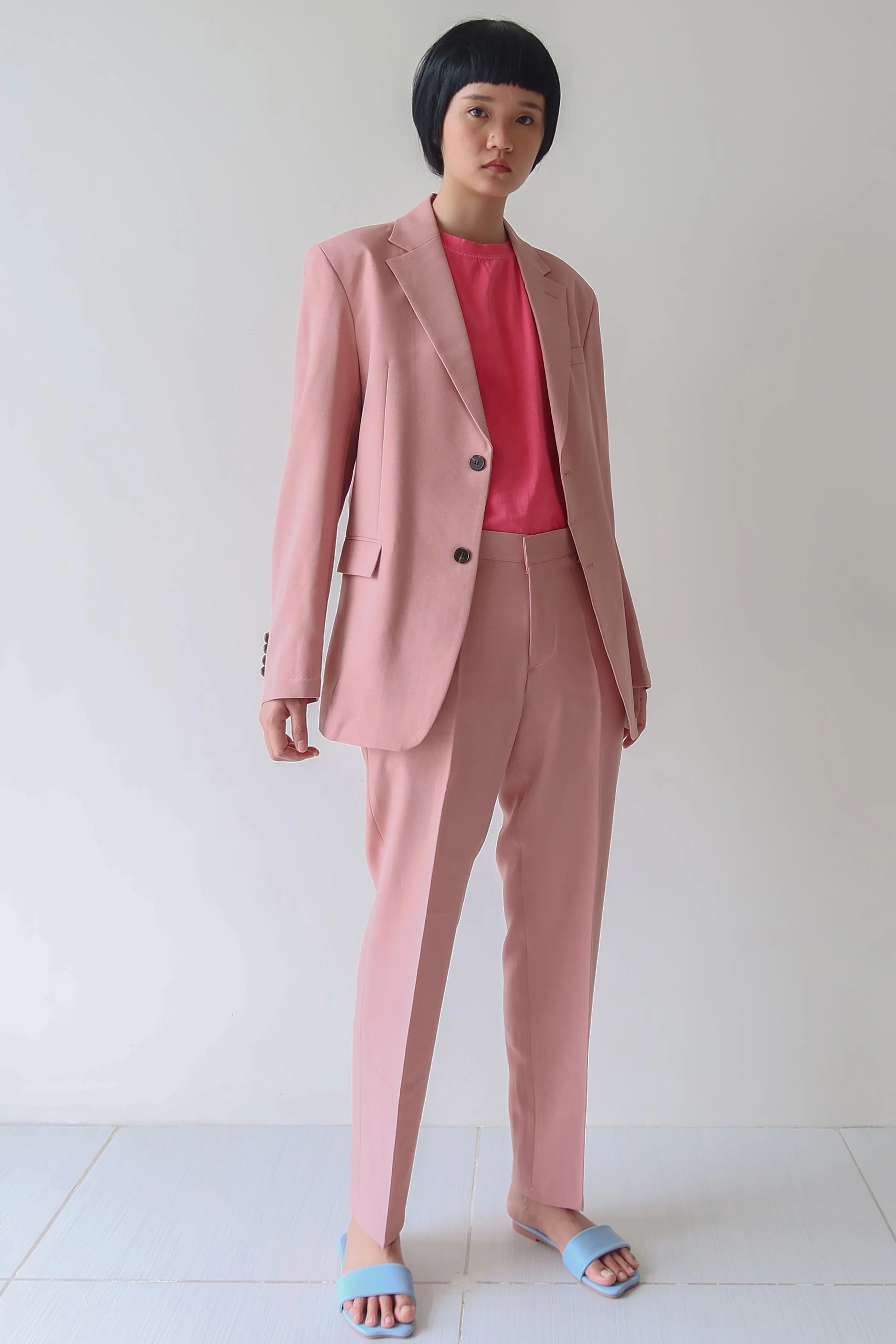 Rose Blush Single Breasted Suit Set