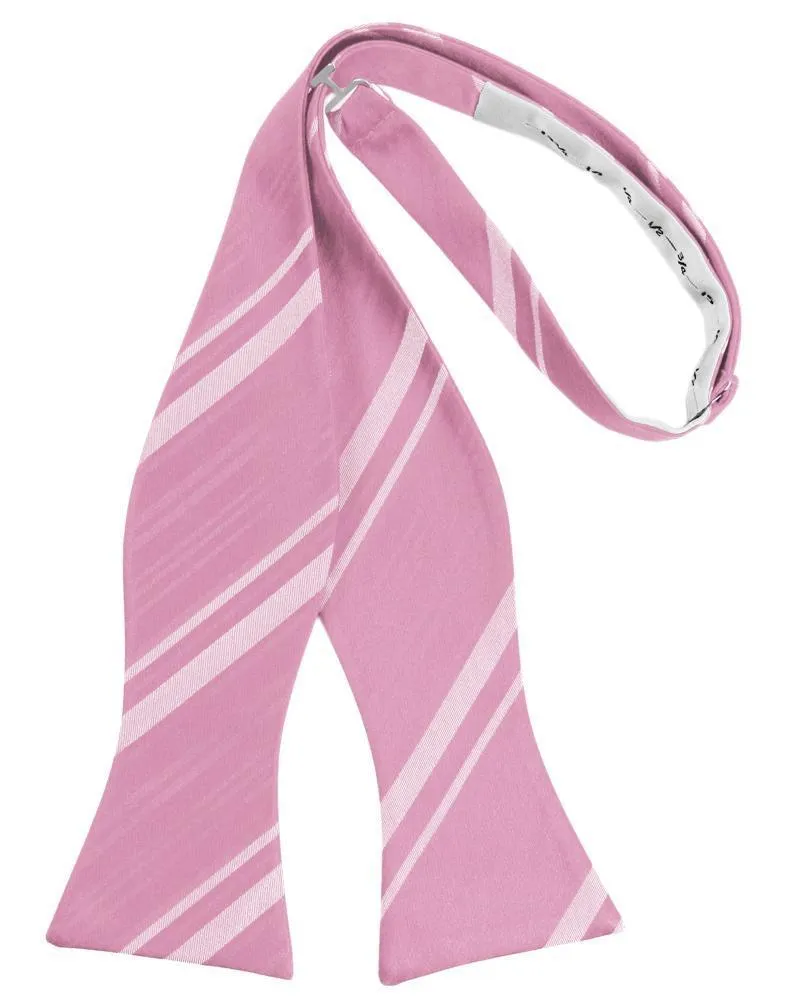 Rose Petal Striped Satin Bow Tie