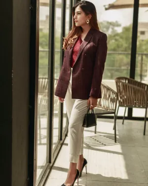 Rosewood Red - Double Breasted Suit (Two Piece