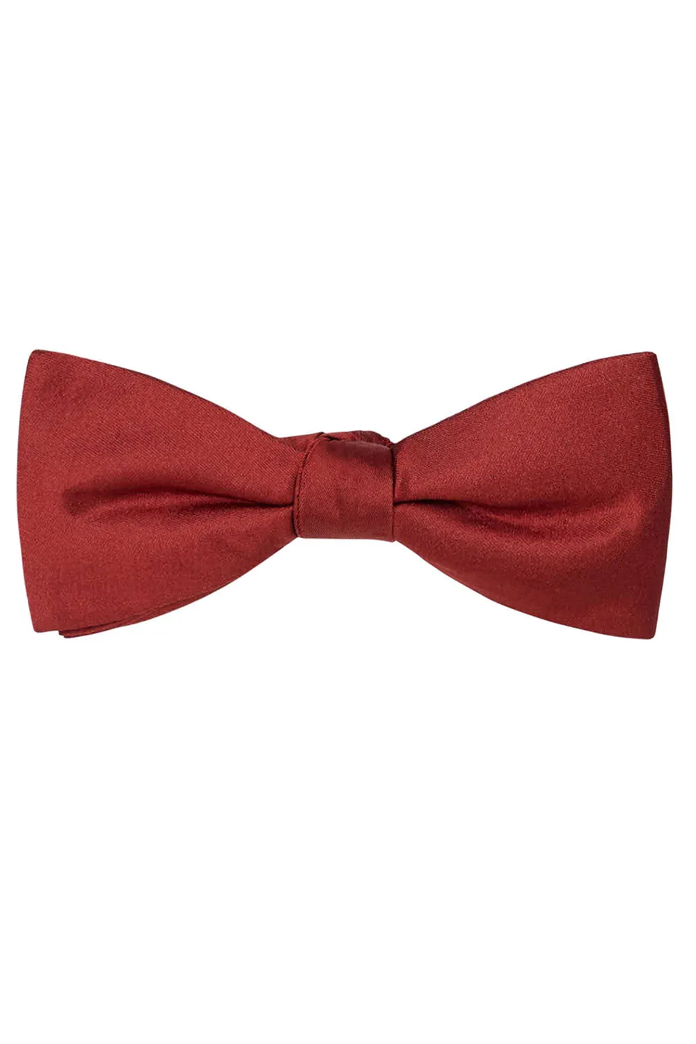 Rust Solid Satin Silk Bow Tie