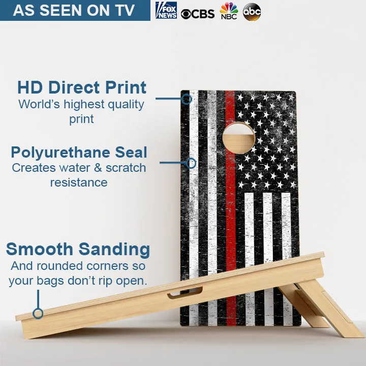 Rustic Red Line Professional Cornhole Boards