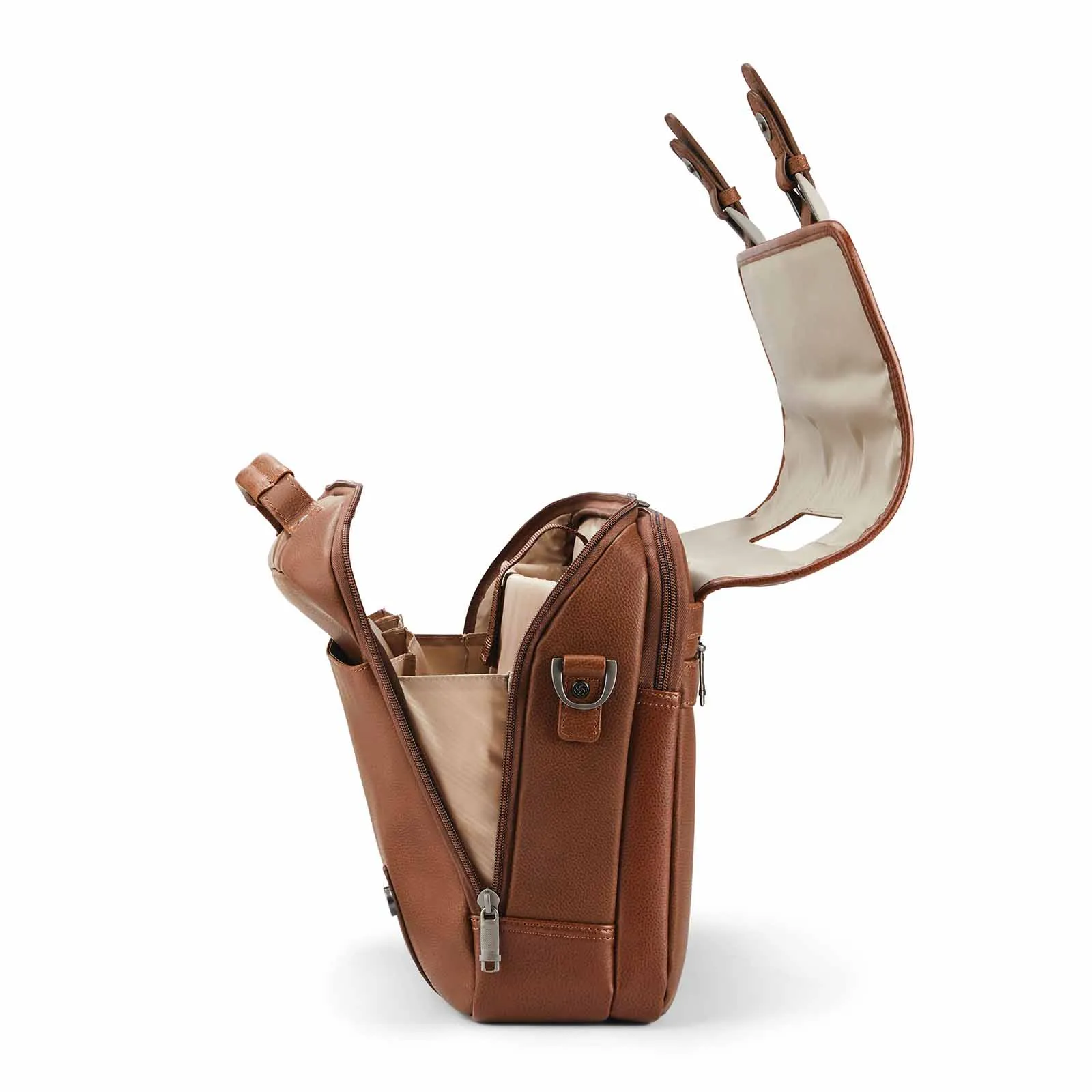 Samsonite Classic Leather 15.6 Inch Flapover Cognac