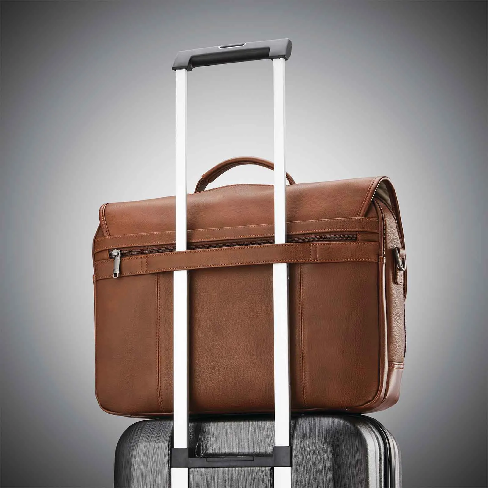 Samsonite Classic Leather 15.6 Inch Flapover Cognac