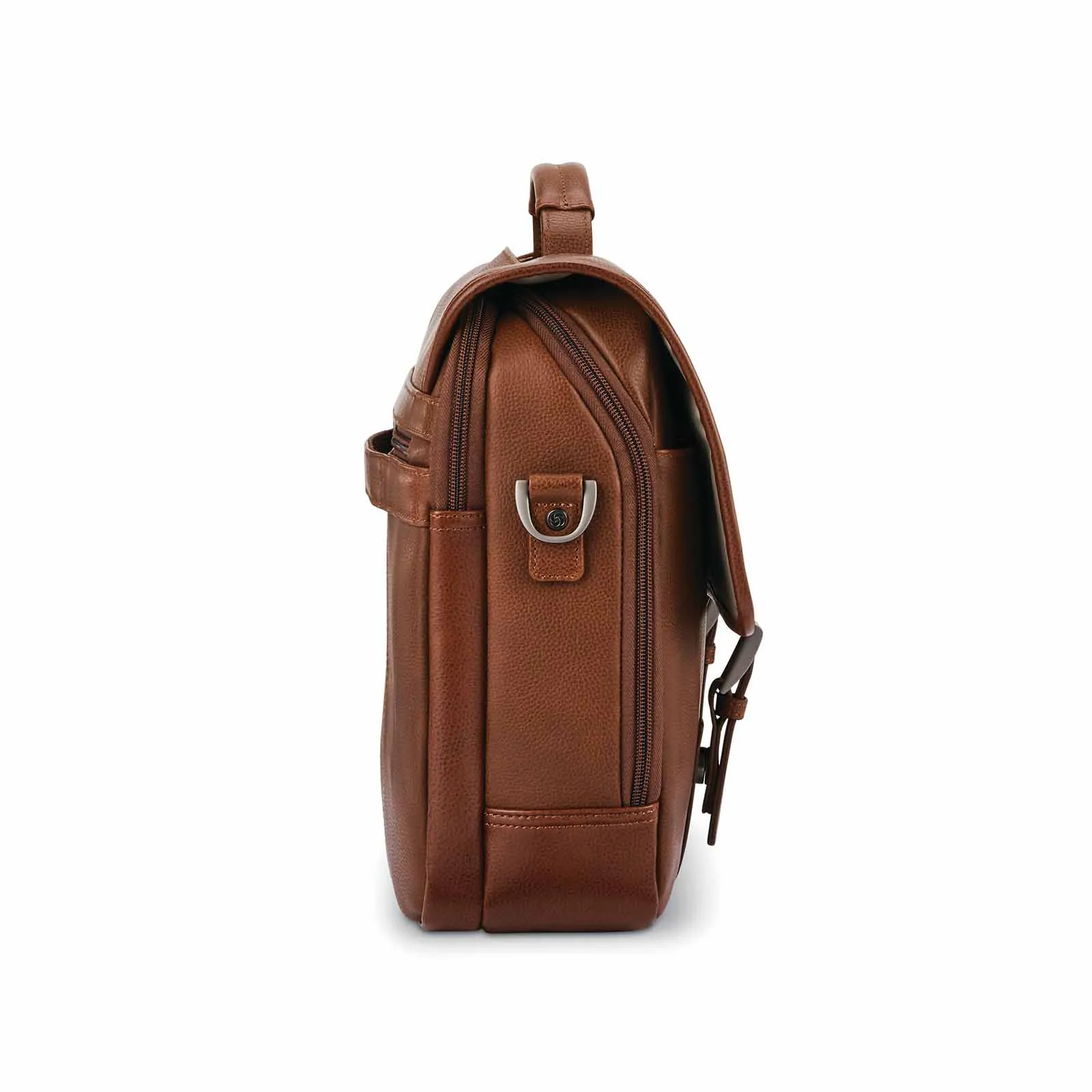 Samsonite Classic Leather 15.6 Inch Flapover Cognac