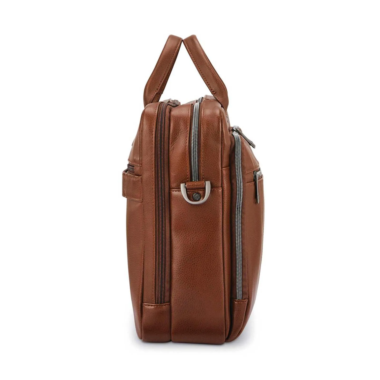 Samsonite Classic Leather 15.6 Inch Top Loader Cognac