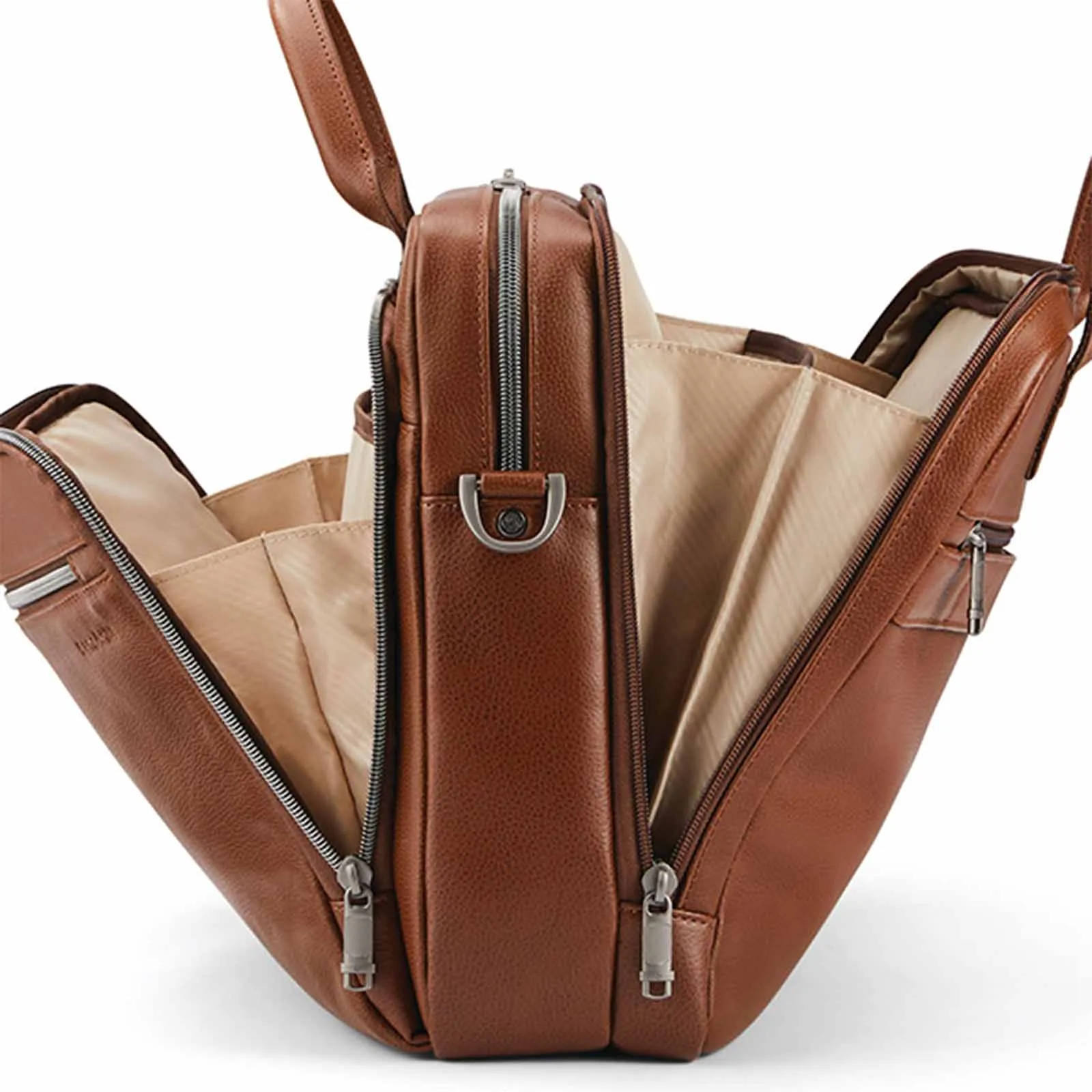 Samsonite Classic Leather 15.6 Inch Top Loader Cognac
