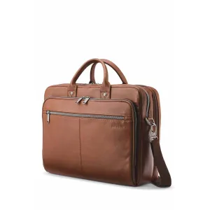 Samsonite Classic Leather 15.6 Inch Top Loader Cognac