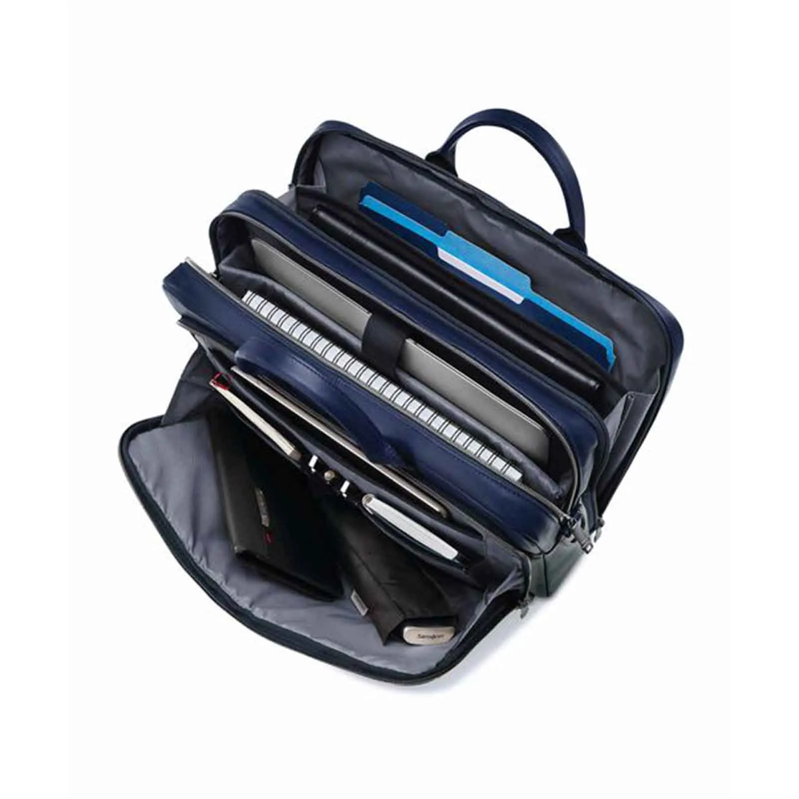 Samsonite Classic Leather 15.6 Inch Top Loader Navy