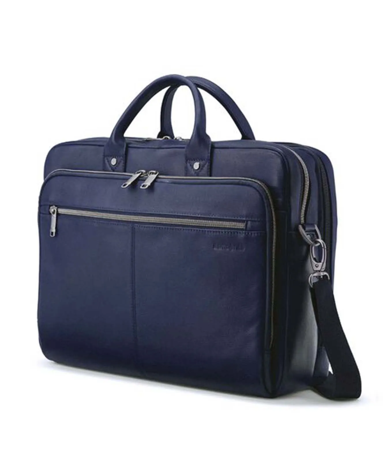 Samsonite Classic Leather 15.6 Inch Top Loader Navy