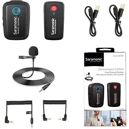 Saramonic BLINK500-B1 Clip-On Wireless Microphone System, Black