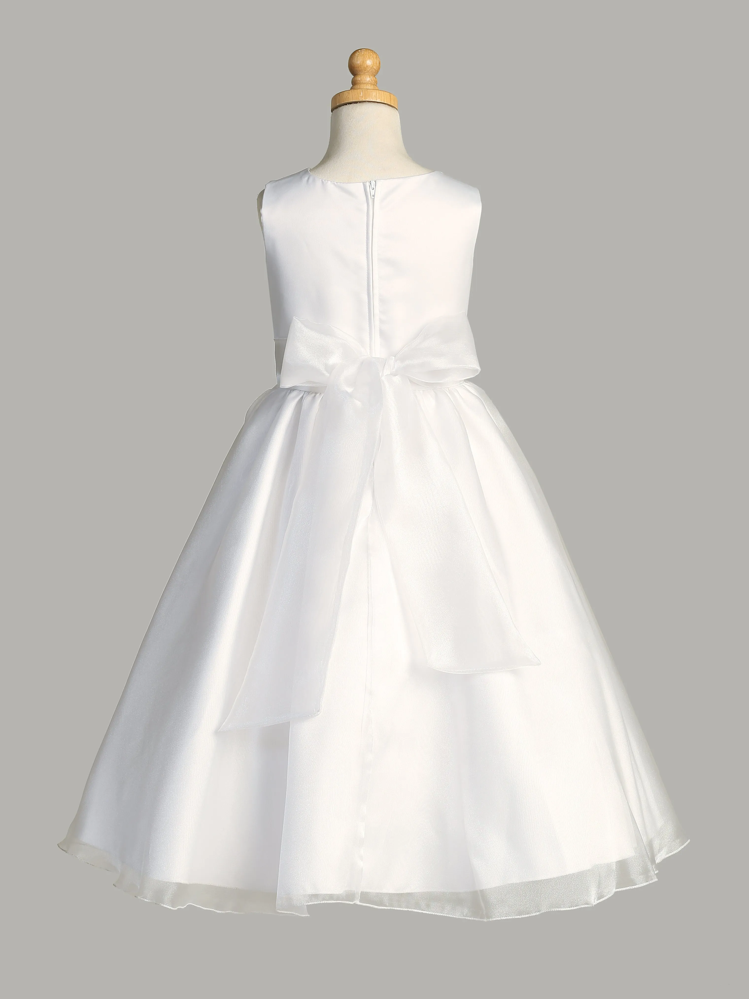 Satin First Communion Dress with crystal organza skirt - SP199
