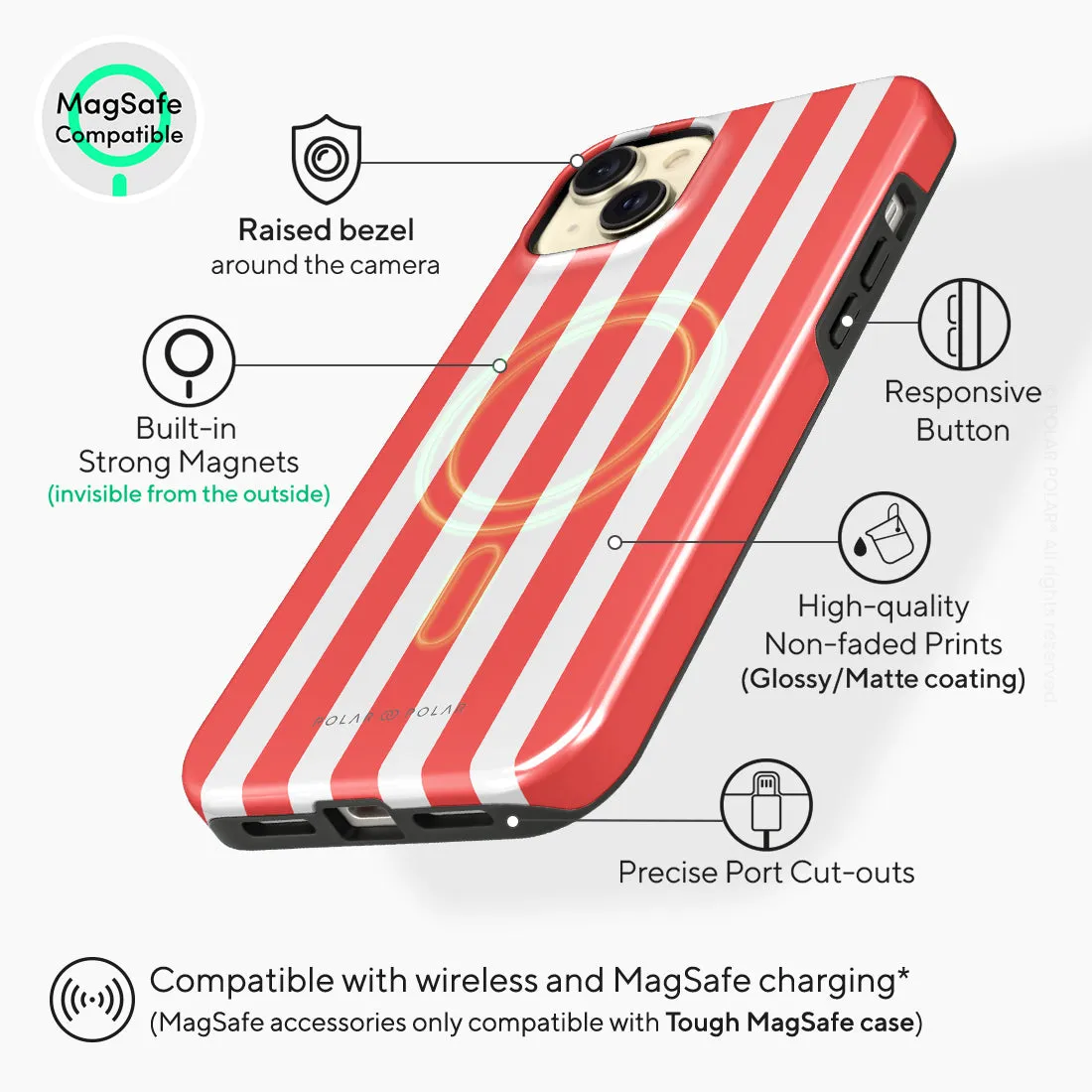 Scarlet Stripe - iPhone 15 Plus Case
