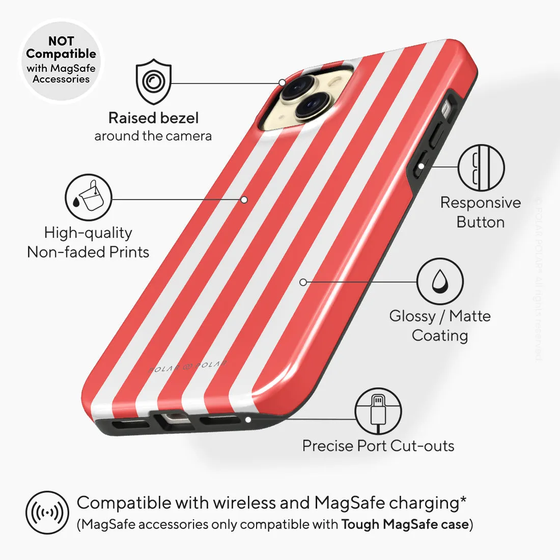 Scarlet Stripe - iPhone 15 Plus Case