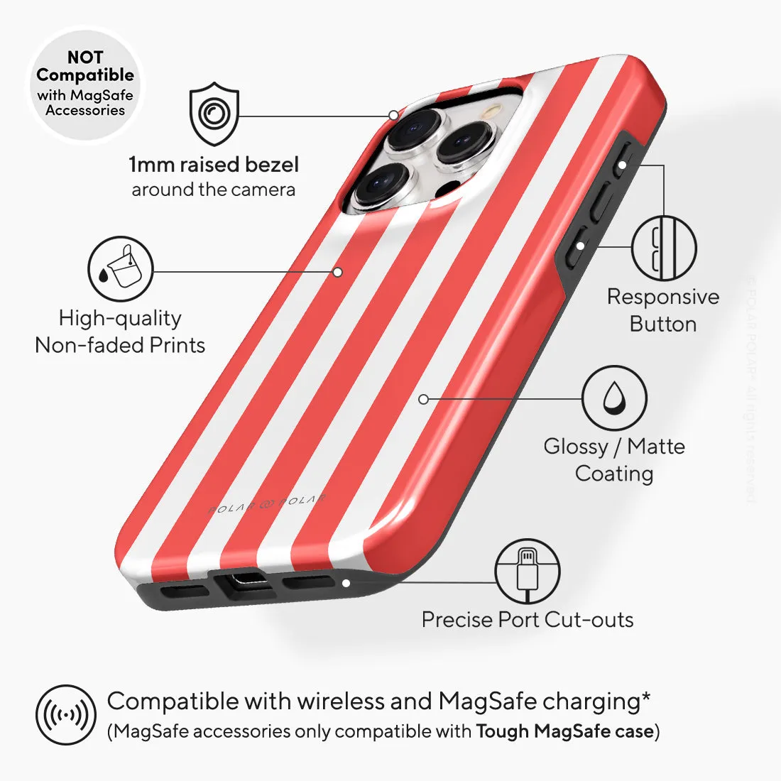 Scarlet Stripe - iPhone 15 Pro Case