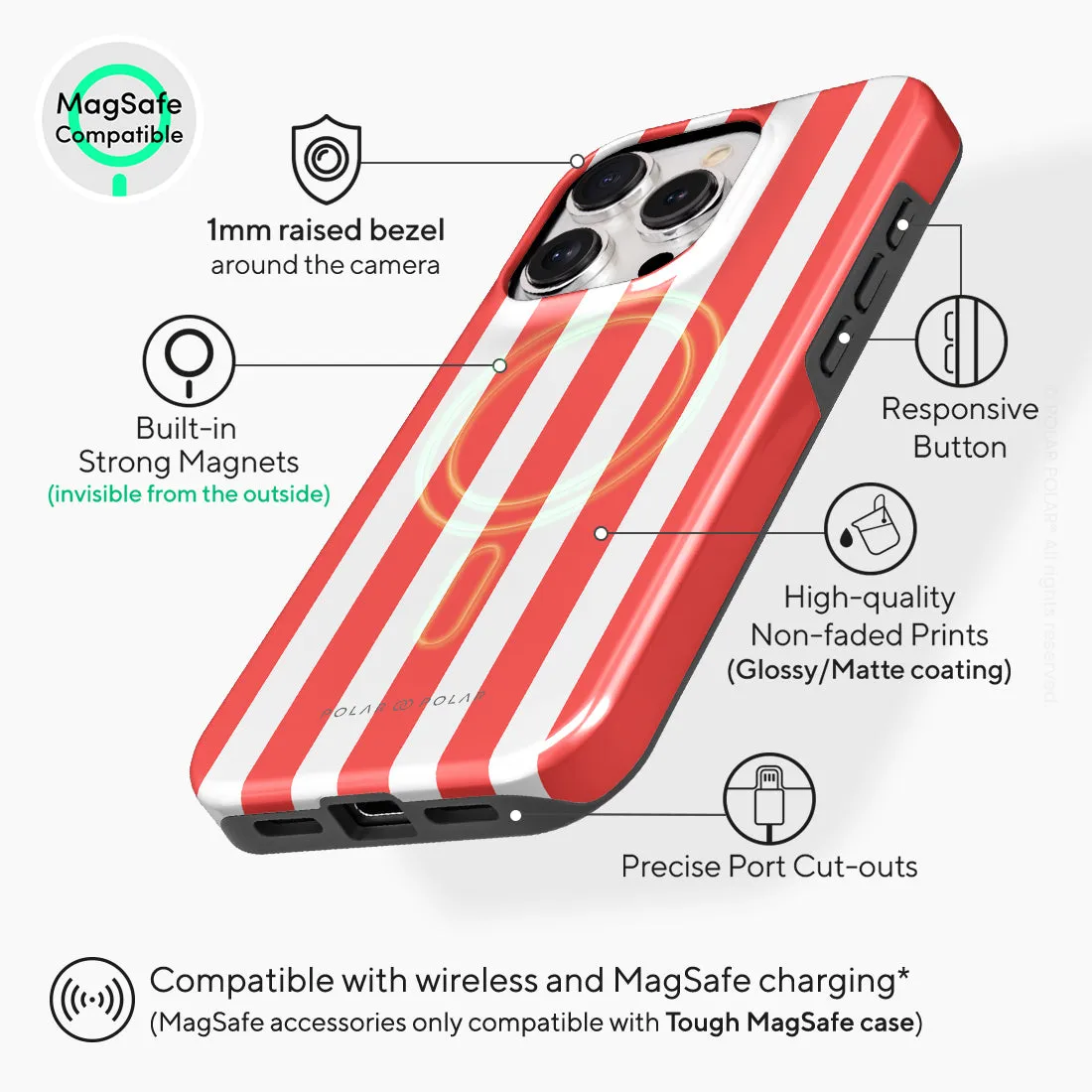 Scarlet Stripe - iPhone 15 Pro Case
