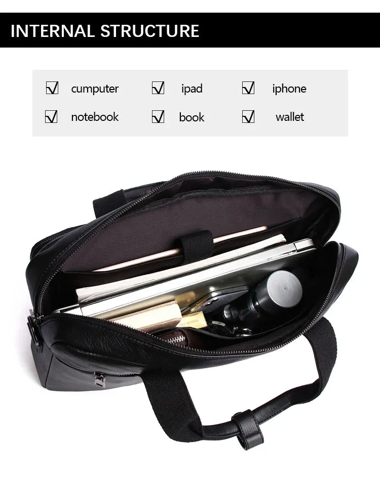 SCHLATUM Genuine Leather Bussiness Briefcases Black for Men luxury handbags Laptop Briefcase Bags 16 inch Office Computer bag