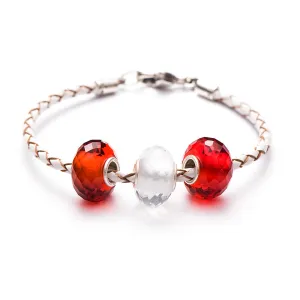 School Spirit Bracelets, Red/White