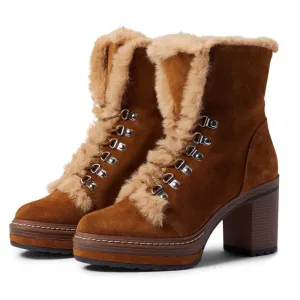 Scoops Chestnut Suede Winter Booties