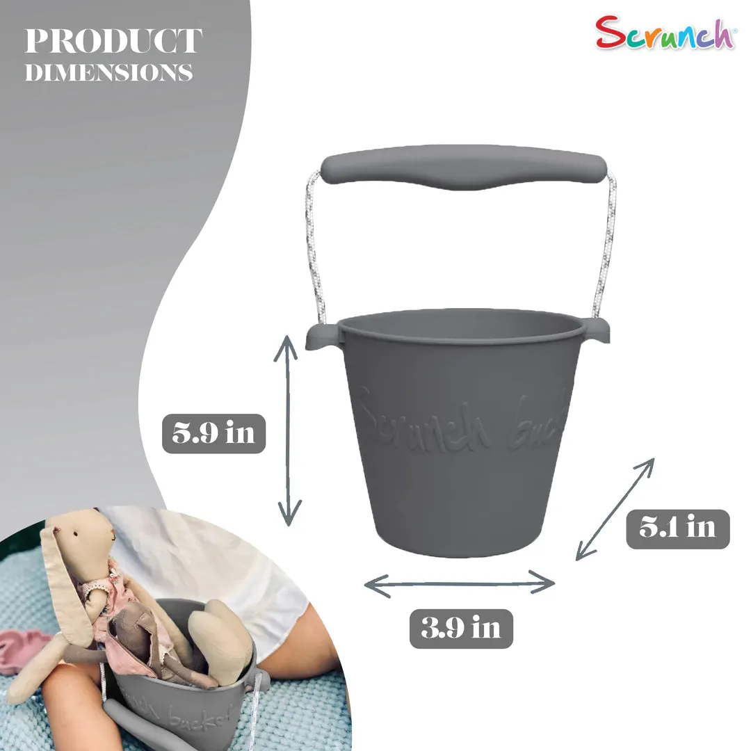 Scrunch Silicone Bucket Cool Grey - Roll it, Fold it, Scrunch it!