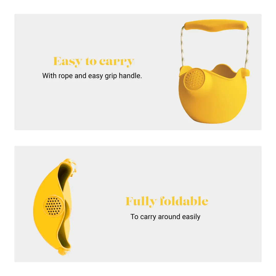 Scrunch Silicone Watering Can Mustard - Roll it, Fold it, Scrunch it!