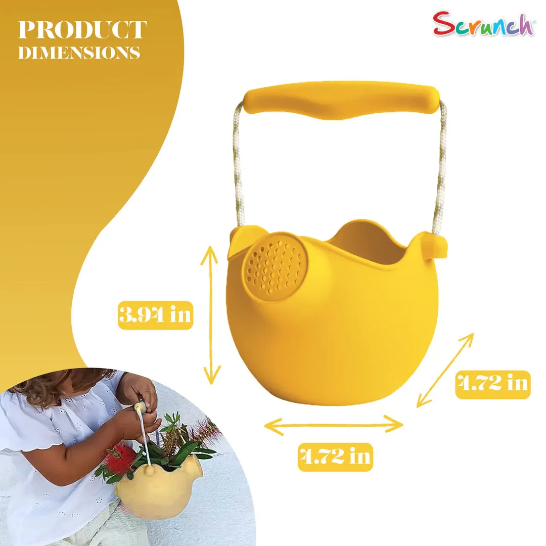 Scrunch Silicone Watering Can Mustard - Roll it, Fold it, Scrunch it!