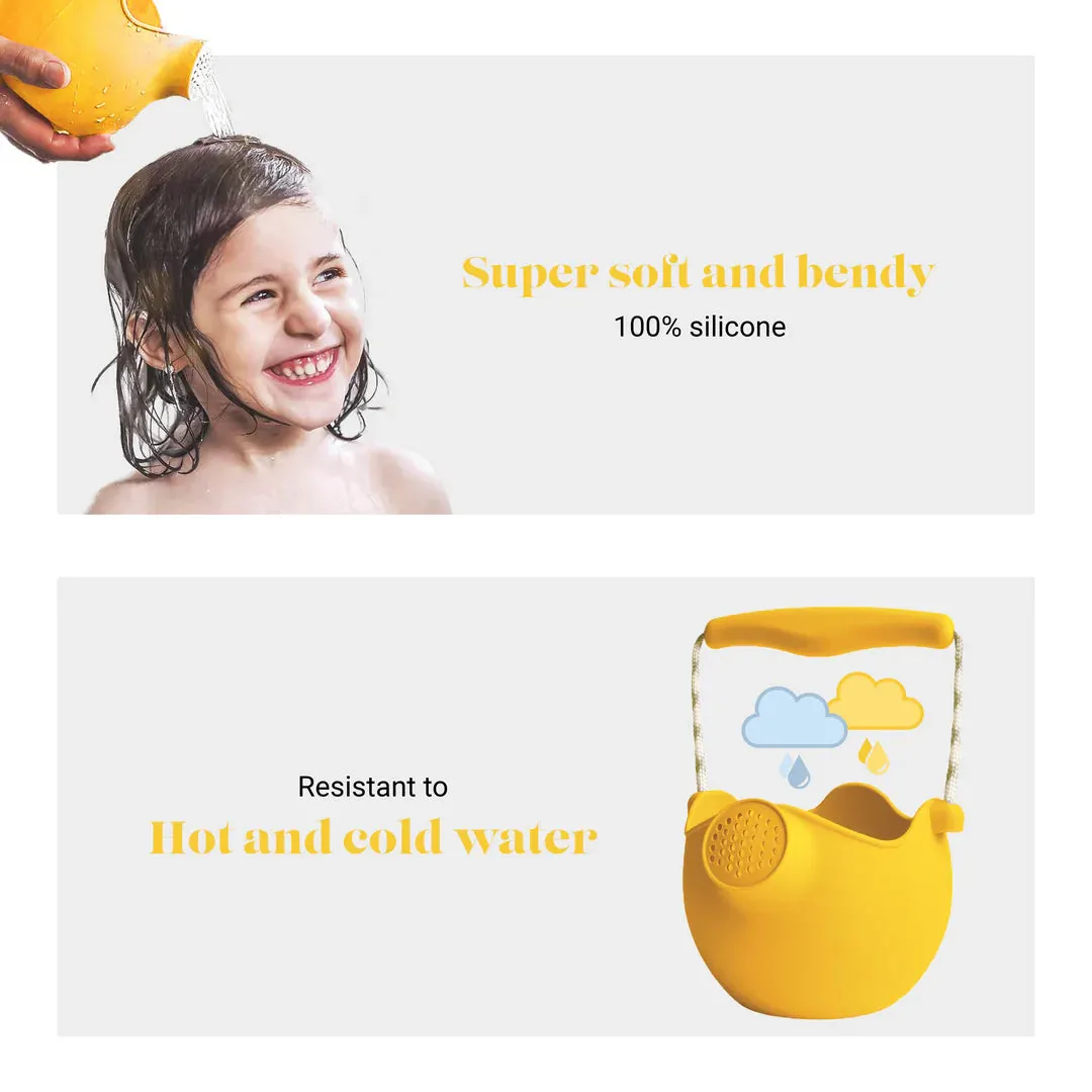 Scrunch Silicone Watering Can Mustard - Roll it, Fold it, Scrunch it!