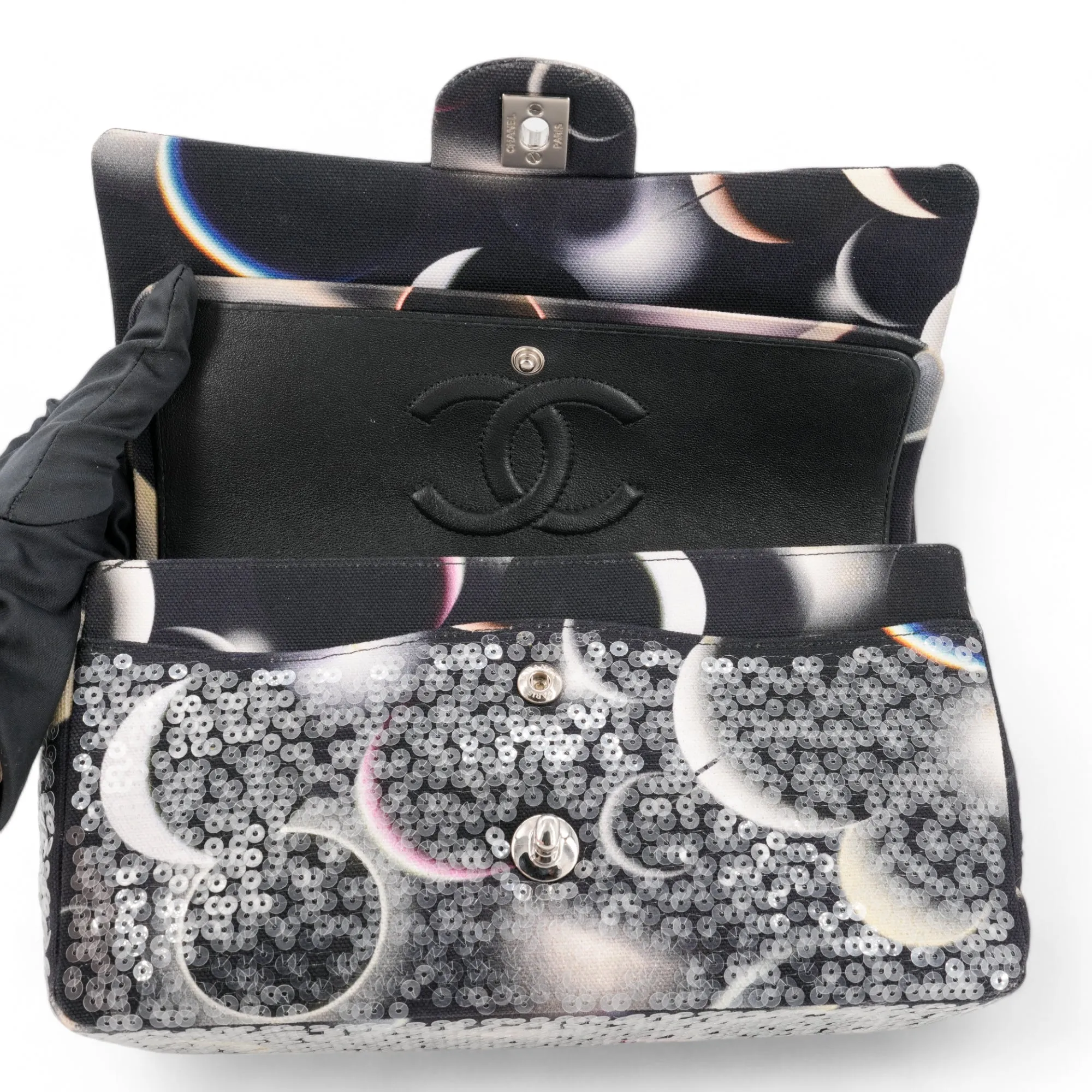 Sequin Moon Medium Classic Double Flap Bag