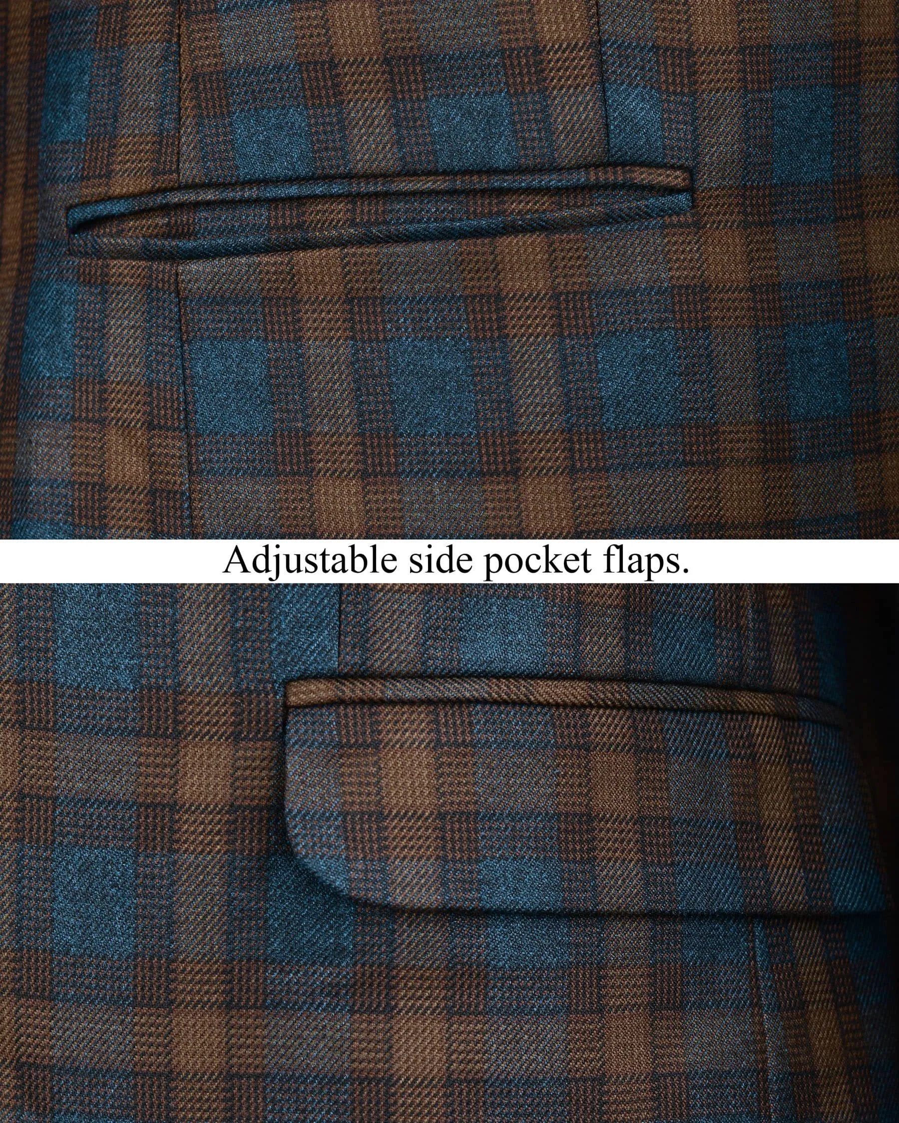 Sherpa Green with Brown Checked wool rich Blazer