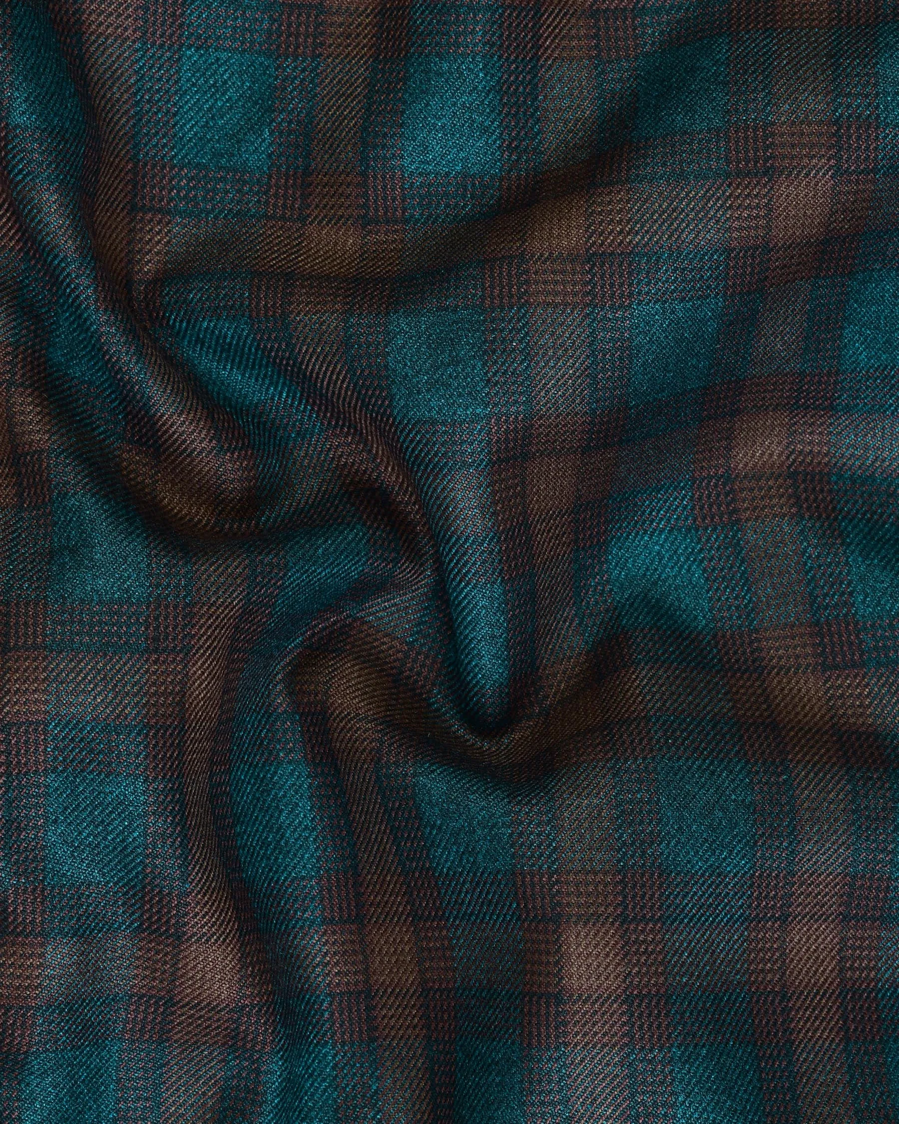 Sherpa Green with Brown Checked wool rich Blazer